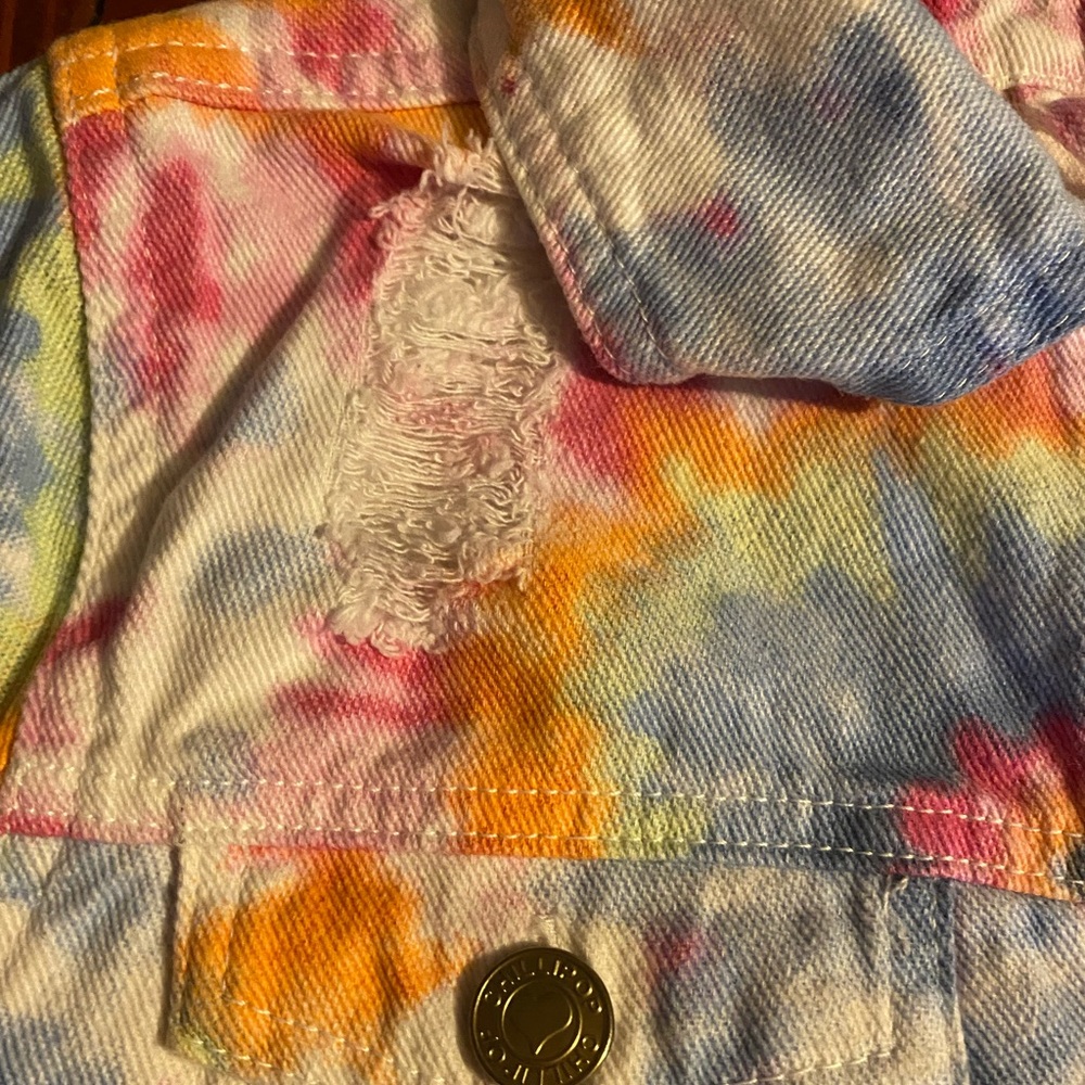 Tie dye distressed denim jacket - Picture 5 of 8